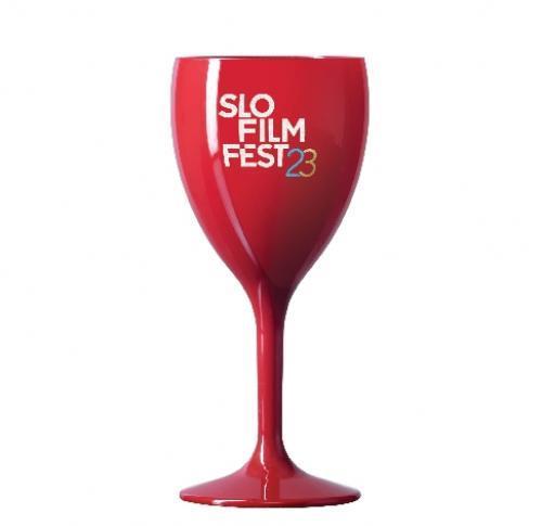 Printed Premium Red Plastic Wine Glassses Reusable  (312ml/11oz)